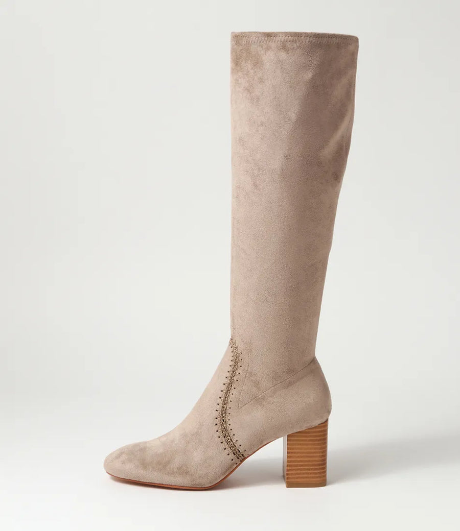 Mollini - Sari Taupe Stretch Microsuede