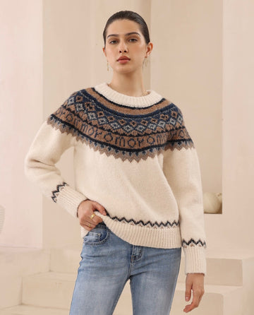 Fairisle Jumper Brown/Cream