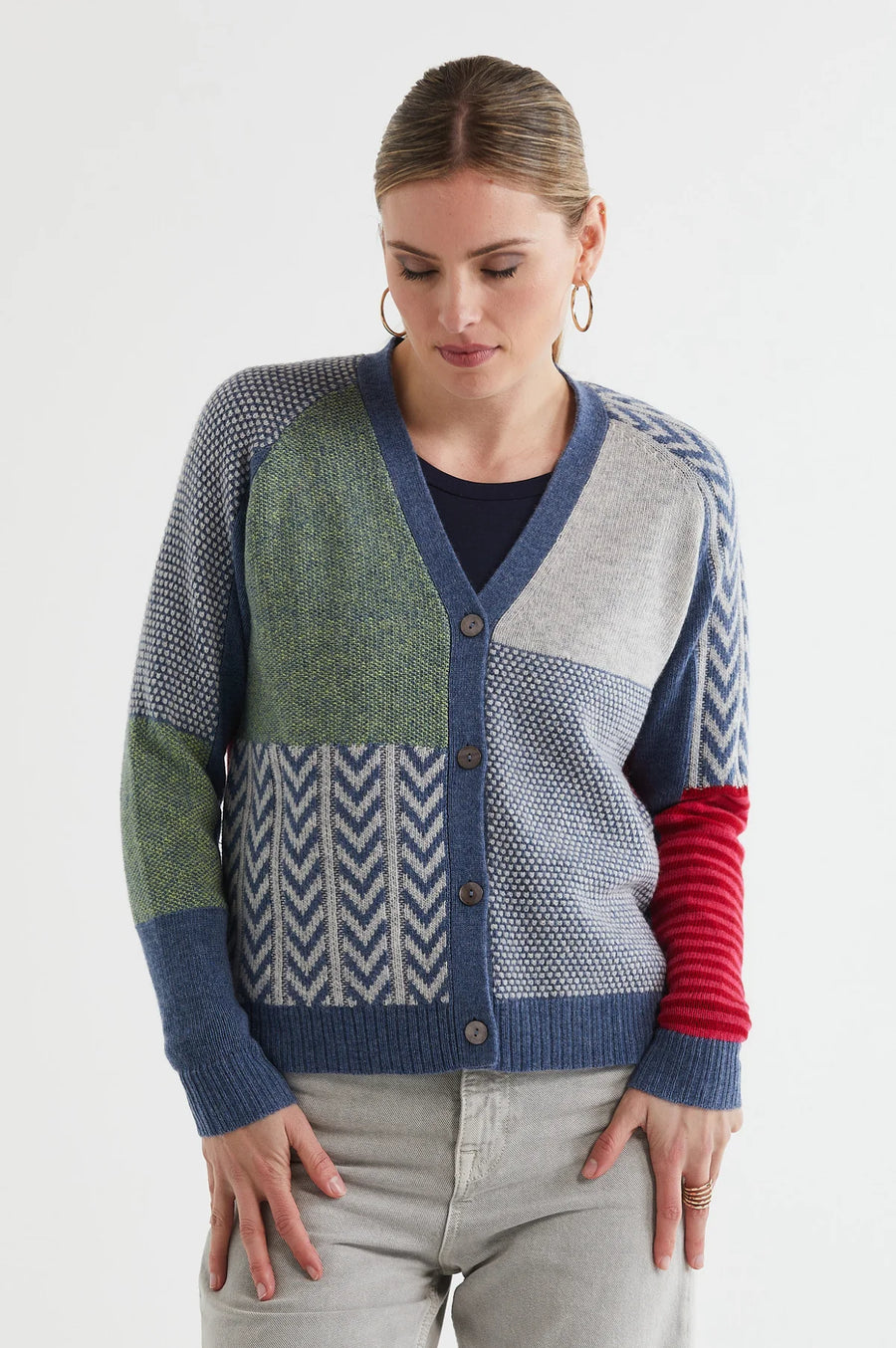 Ld & Co - Textured Cardi Dk Denim