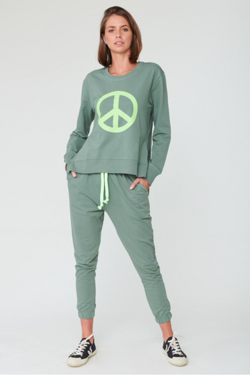 Stardust - Luna Printed Sweat Khaki Peace