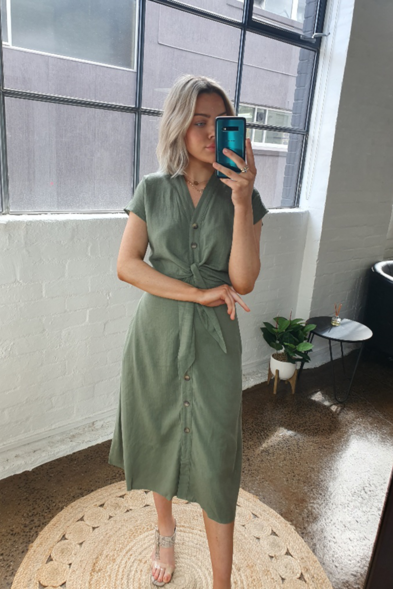 M Fashion - Renee Dress Khaki