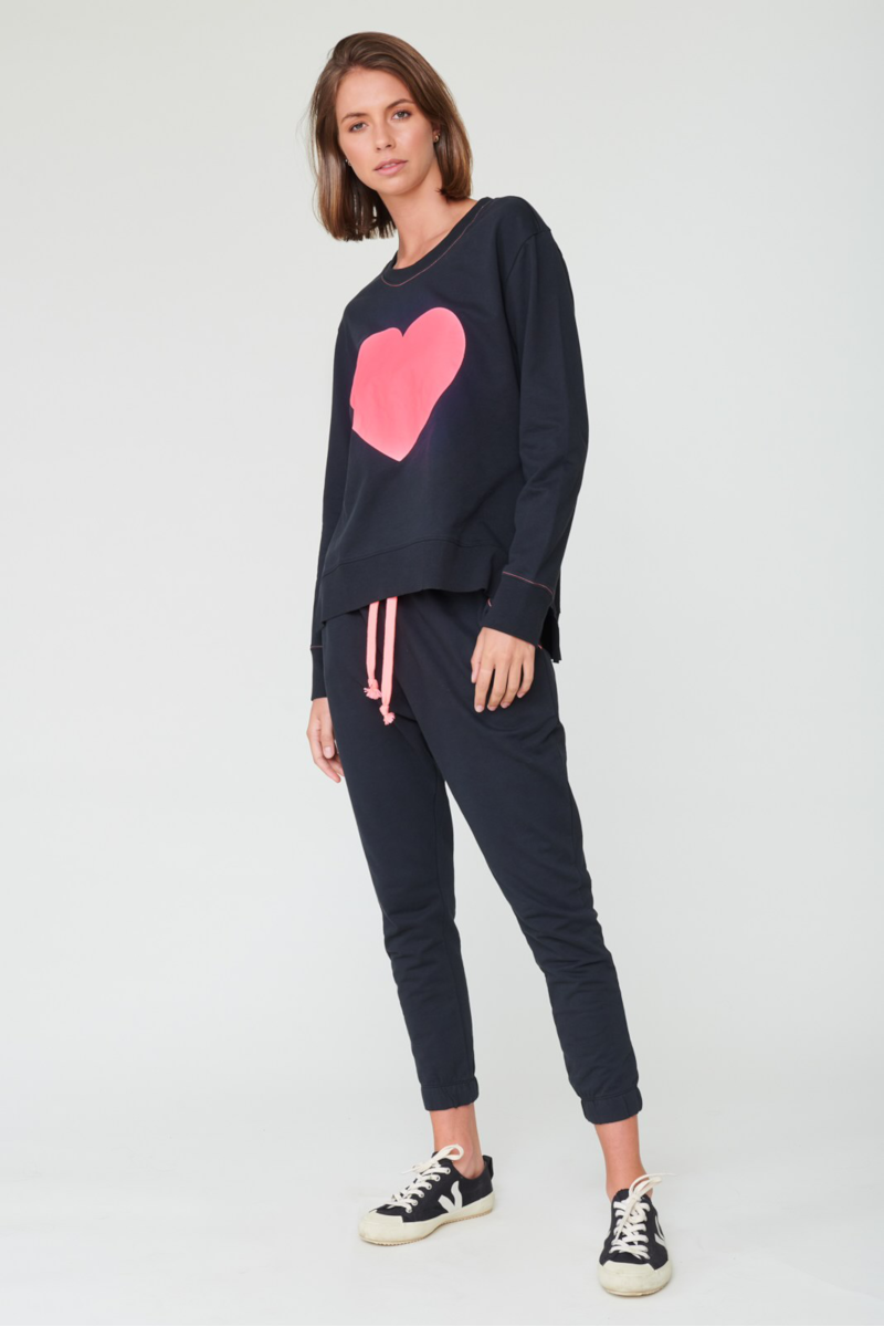 Stardust - Luna Printed Sweat Black Heart