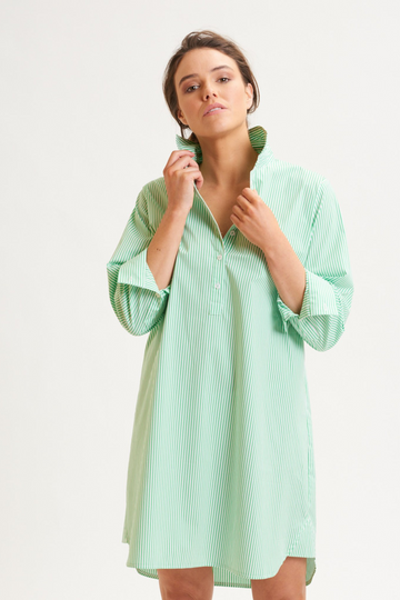 Shirty - Popover Shirtdress Green Stripe