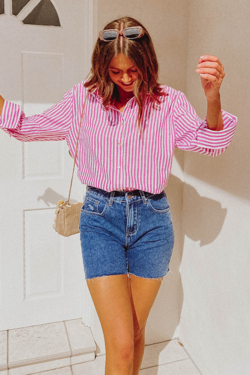Paper Heart - Stripe Shirt pink