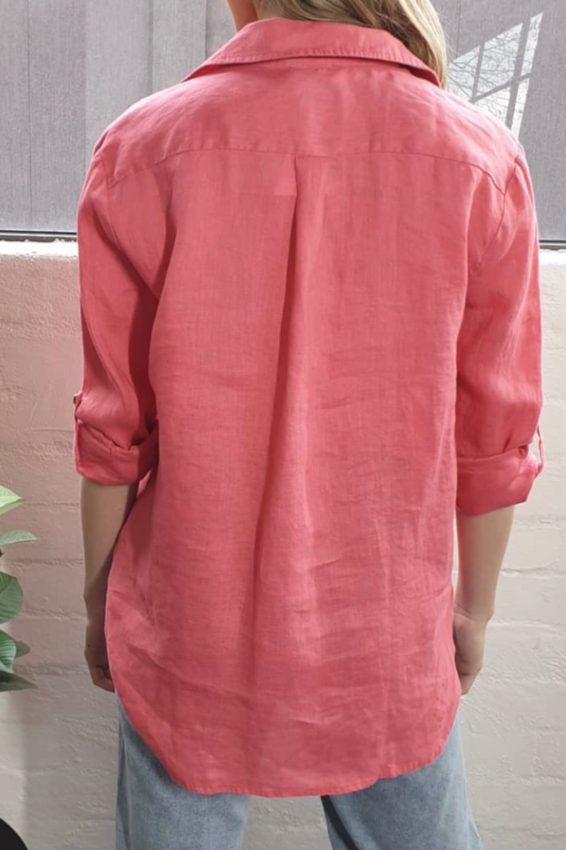 Renee - Jacinta Linen Shirt Rose