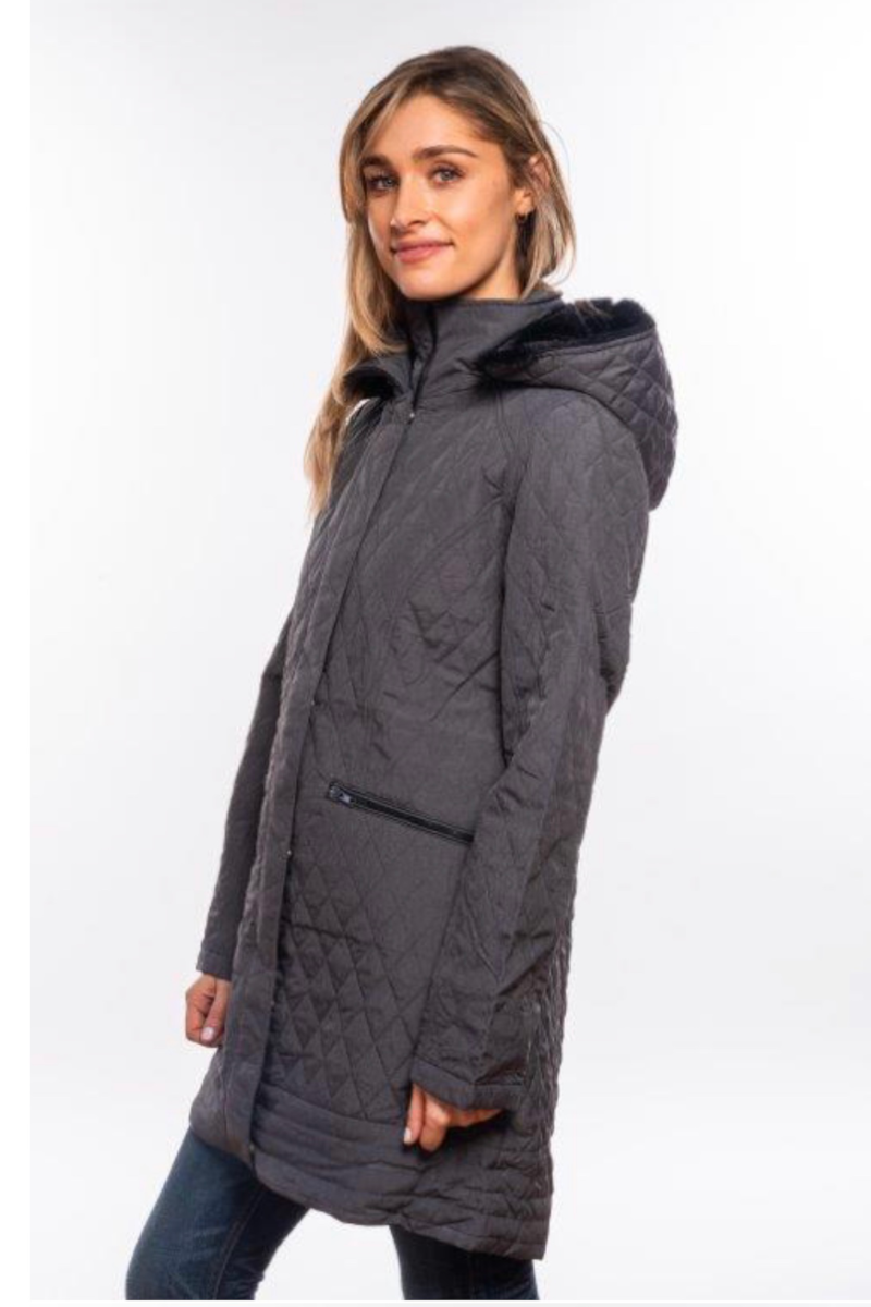 Sabena - Textured Quilted Anorak Charcoal