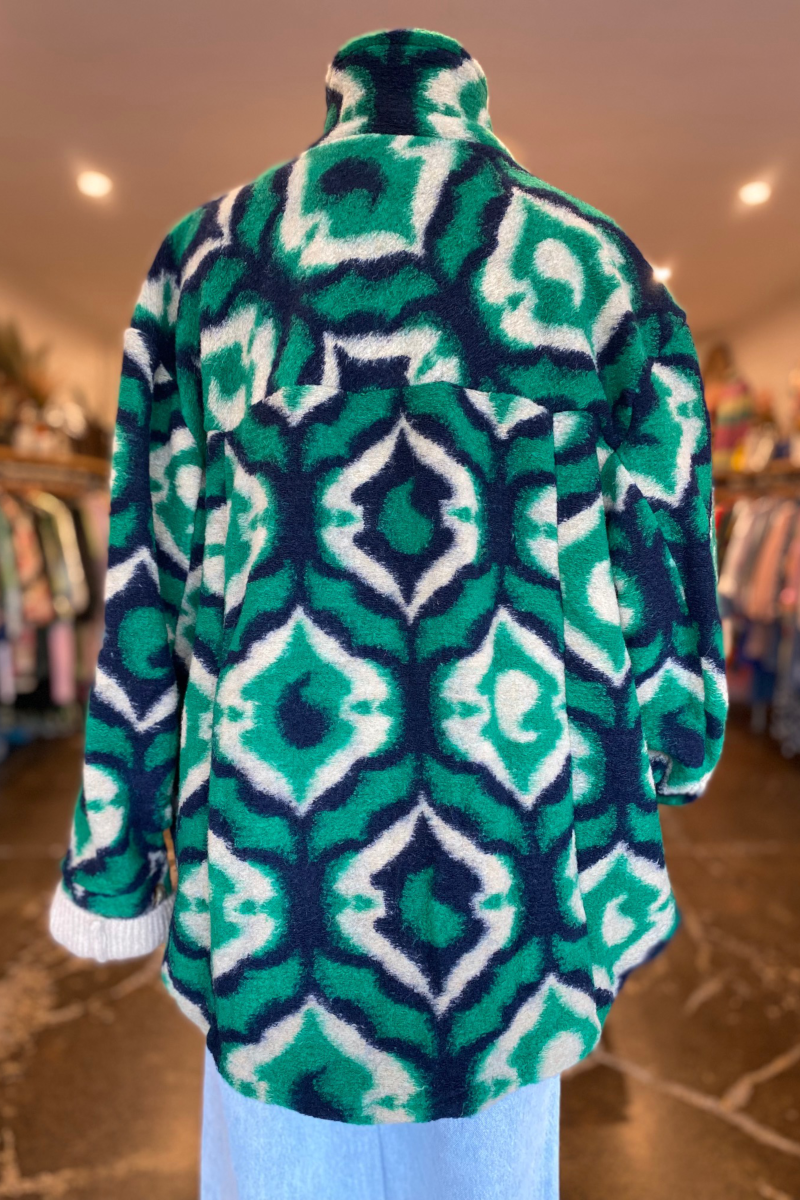 Patterned Jacket - Emerald/Blue