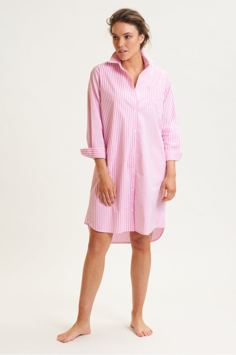 Shirty - Classic Shirtdress Pink Combo