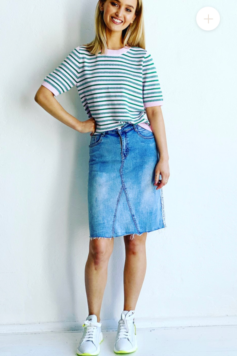 Mosk Melbourne Denim Sparkle Skirt Sien Clothing