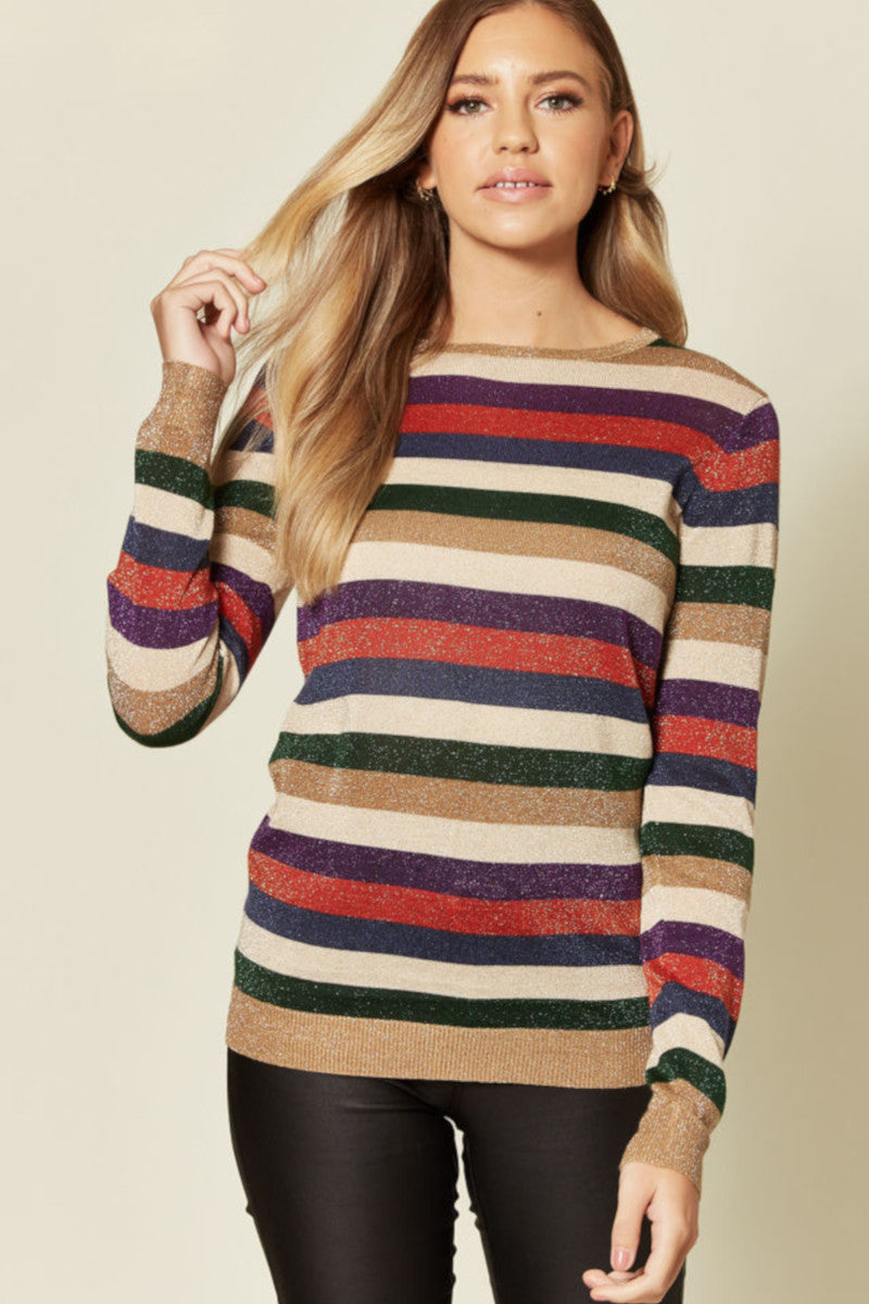 Sugerhill - Alex Road Lurex Stripe Sweater