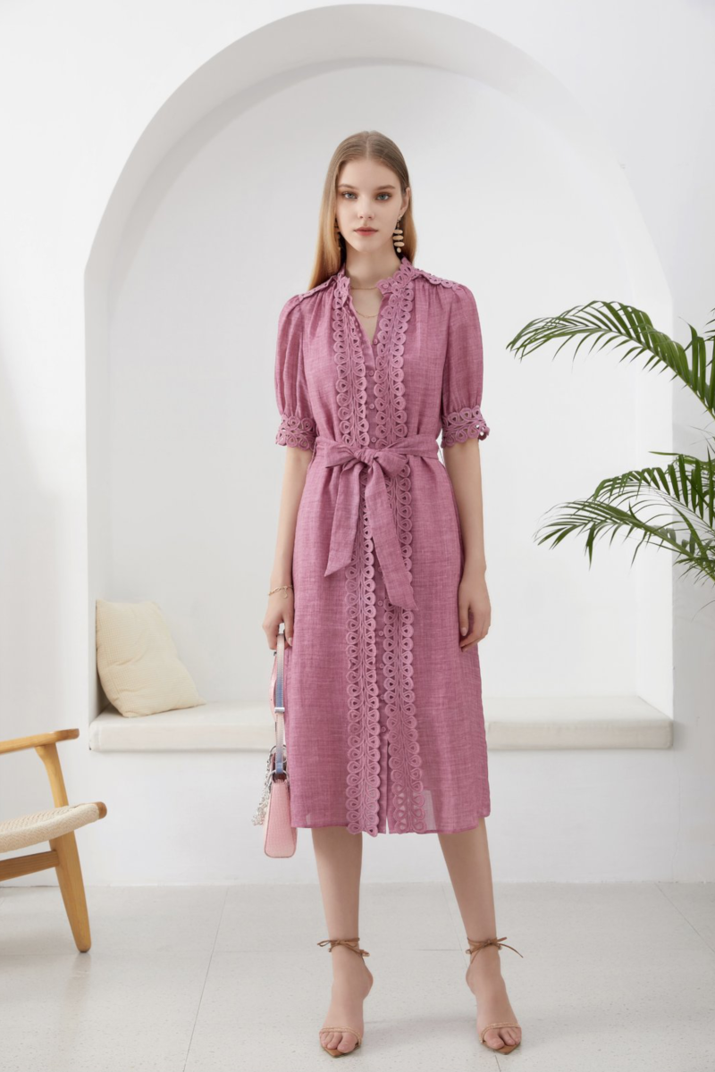 Elea Embroidered Dress Violet