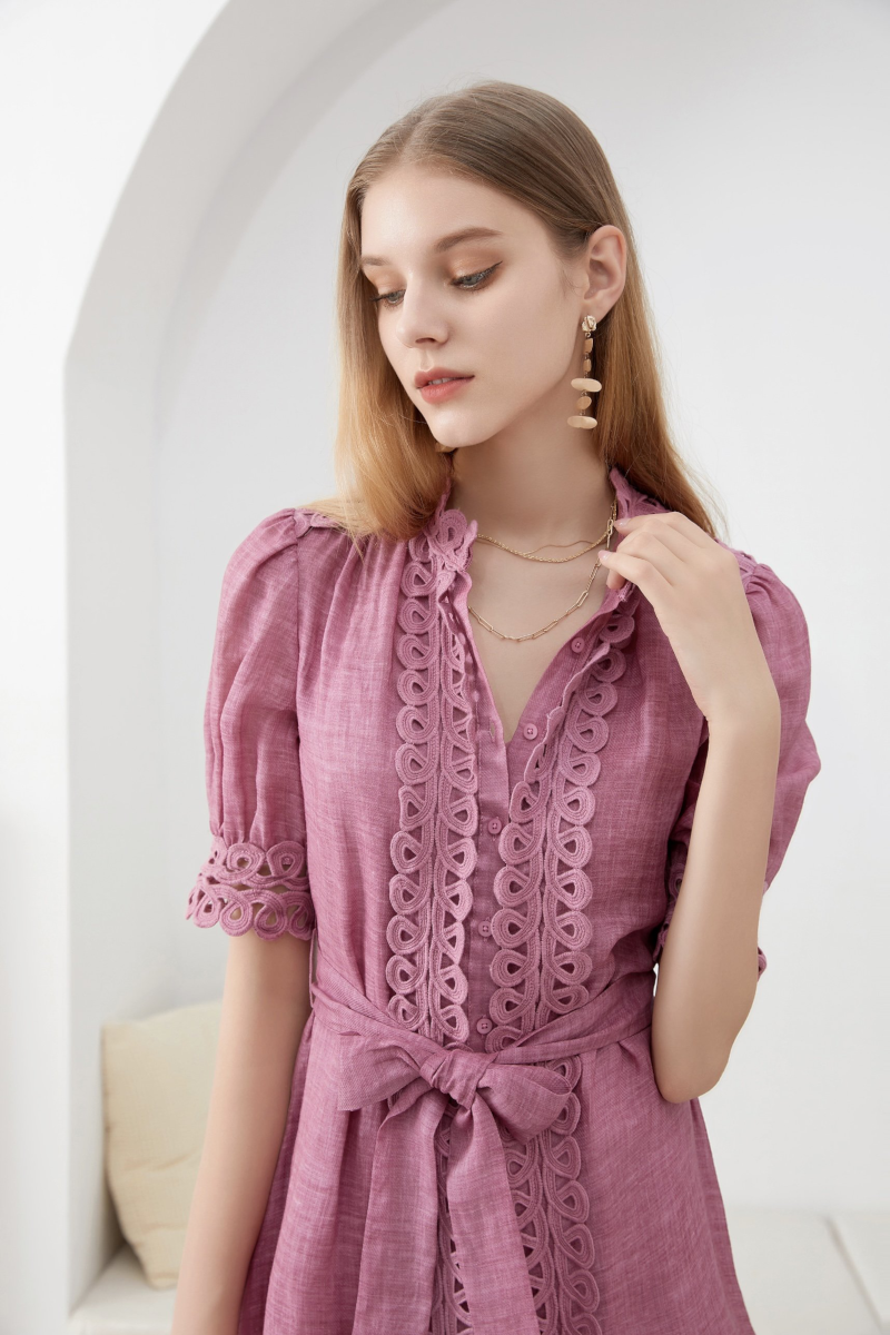 Elea Embroidered Dress Violet