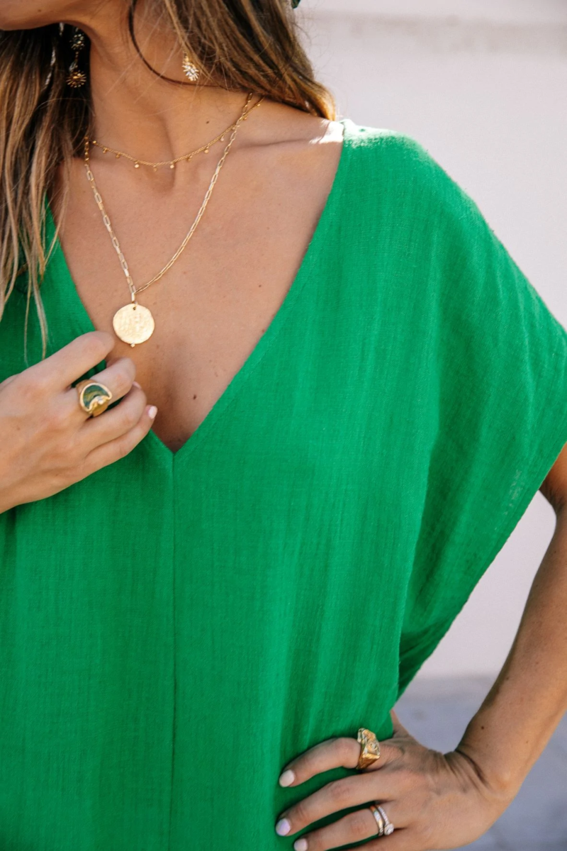 Little Lies - Cabo Kaftan Green Sien Clothing Little Lies - Cabo Kaftan Green Sien Clothing