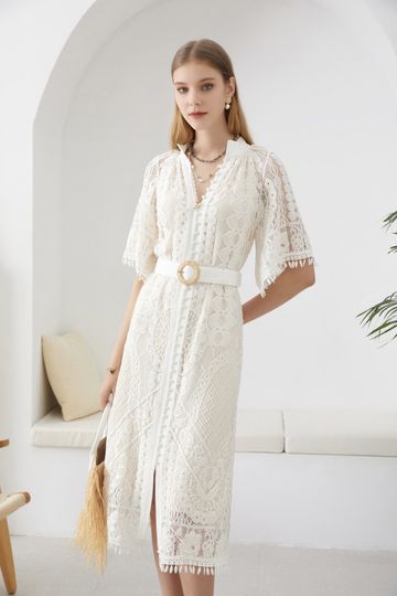 Margaux Lace Dress White