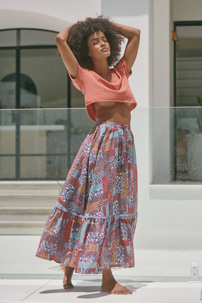 Jaase Capri Print Songbird Maxi Skirt Sien Clothing