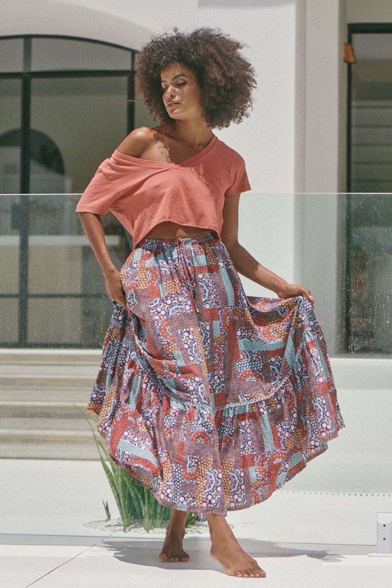 Jaase - Capri Print Songbird Maxi Skirt