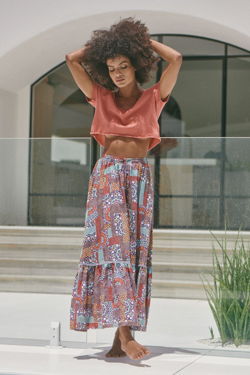 Jaase - Capri Print Songbird Maxi Skirt