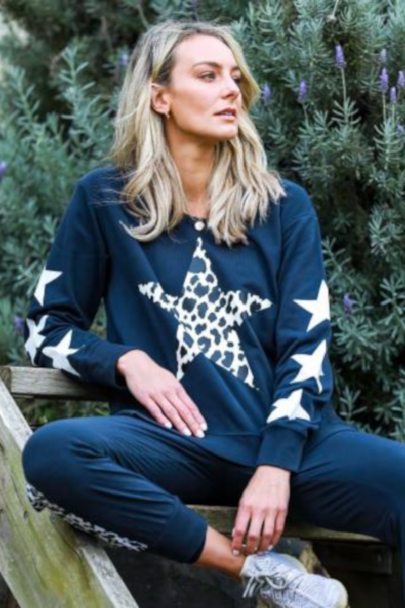 Third Story - Leopard Star x6 Sweater Ink